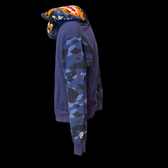 Bape Blue Bape Camo Tiger FUNTHERA MILITIA Sz L A Bathing Ape authentic Japan - Picture 3 of 8